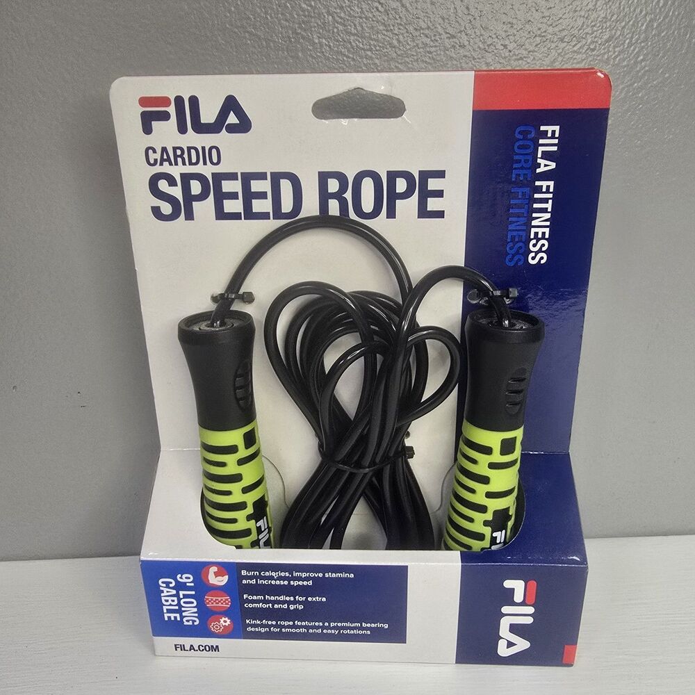 FILA Fitness Speed Jump Rope Classic Easy Adjust Jumping Rope Adjustable Green